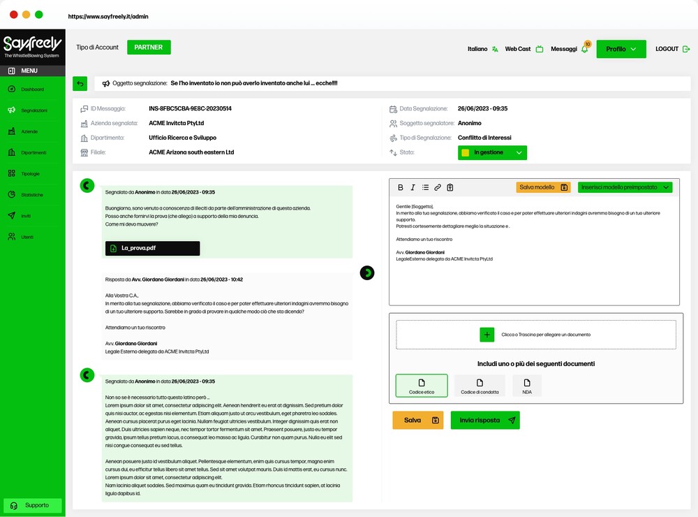 Sayfreely: la nuova piattaforma whistleblowing